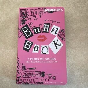 MEAN GIRLS Burn Book 2 Set Of Socks | Size 4-10 NWT